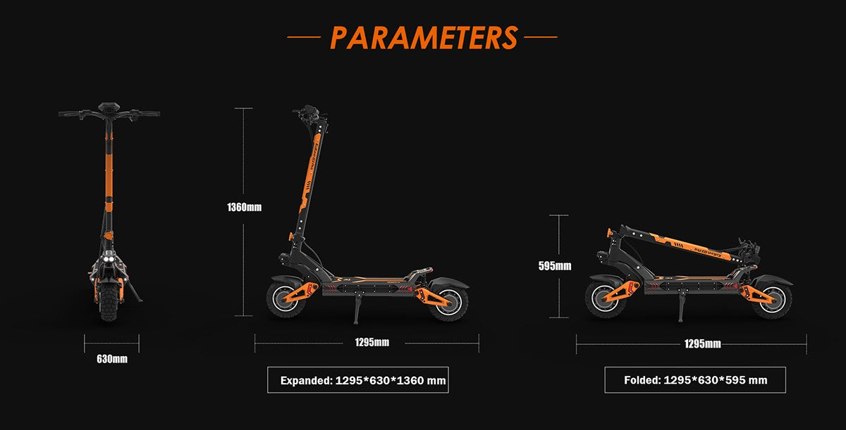 KuKirin G3 pro Folding Electric Scooter 2400W 52V 23.4AH 65km/h Max Range 80KM 10" Off-road Tires Front and rear Dual Motor