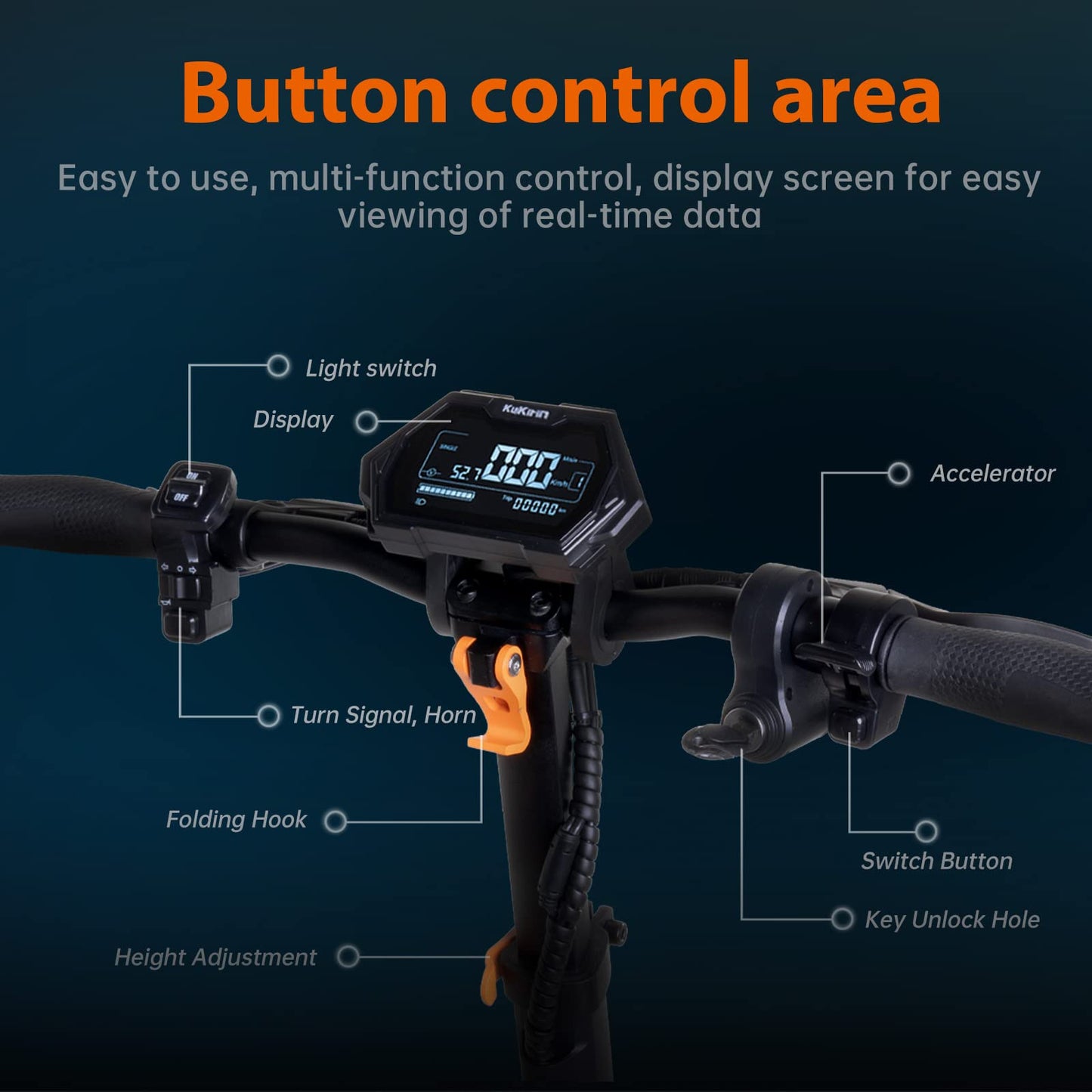 Kukirin G2 MAX Electric scooter 1200W 55KM/H E Scooter 80km Range 48V 20Ah Battery, 10 Inch Pneumatic Tyres E Scooter with LCD Screen Foldable Electric vehicle for Teenagers and Adults