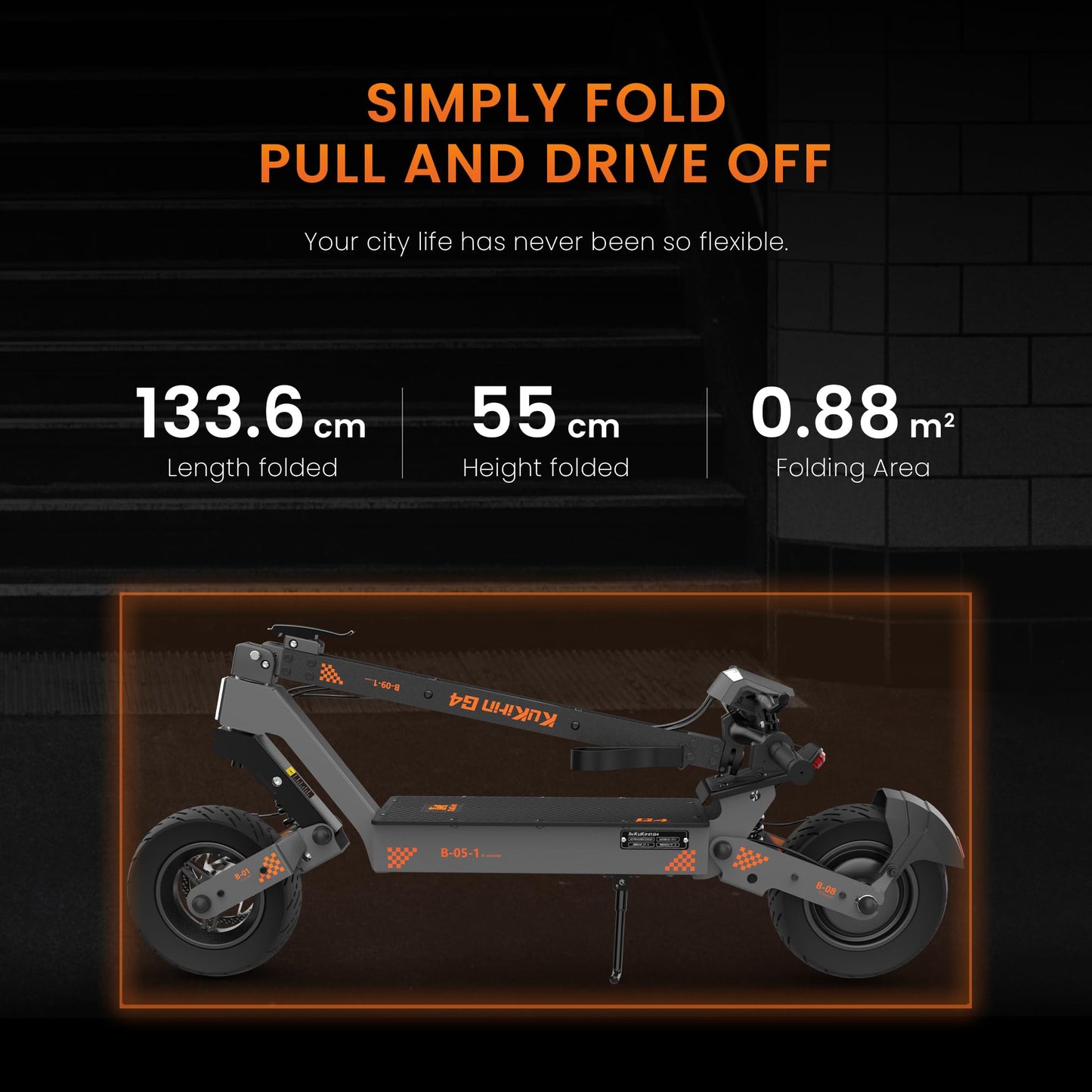KuKirin G4 Electric Sctoor 2000W Power Motor 70KM/H 60V 20Ah Battery, 75km Range, 11-inch rubber vacuum tyres, front and rear dual disc brakes Electric Vehicles