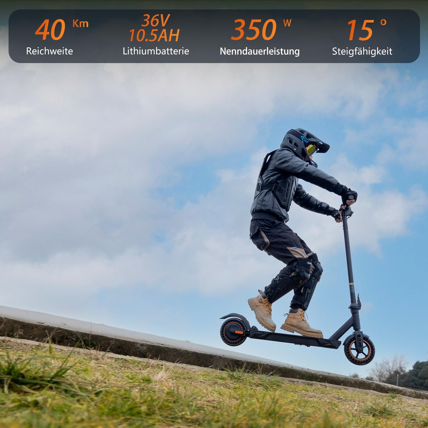Kukirin S1 MAX Electric Scooter, Adult Electric Vehicle Folding 500W 36V 10.4Ah 30KM/h Off-Road, Electric Scooter (40 km Range)