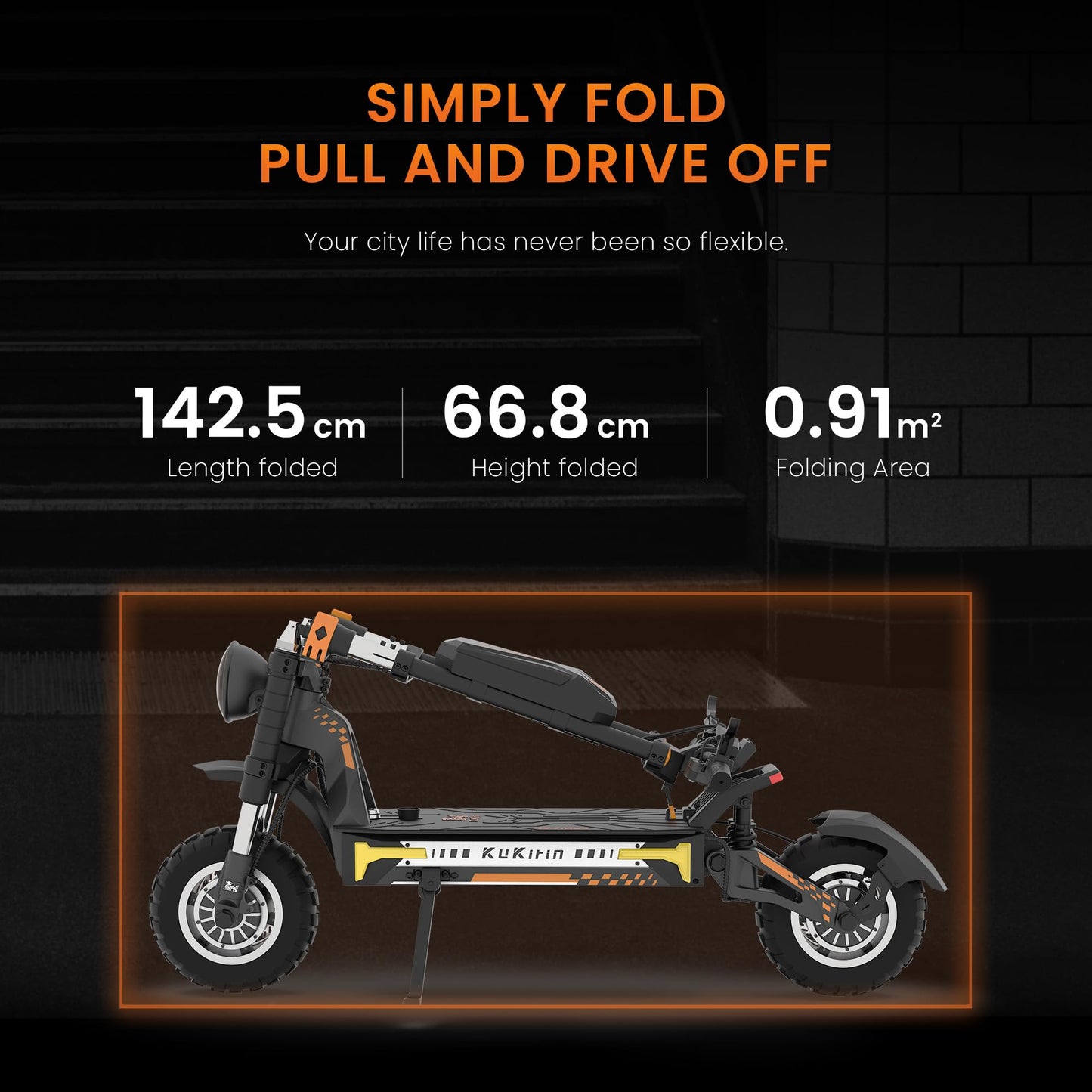 KuKirin G4 Max Folding Electric Scooter 4000W 60V 35AH 86km/h Mileage 95 km, 12'' Off-road pneumatic Tires Front and rear dual motors, hydraulic shock absorbers