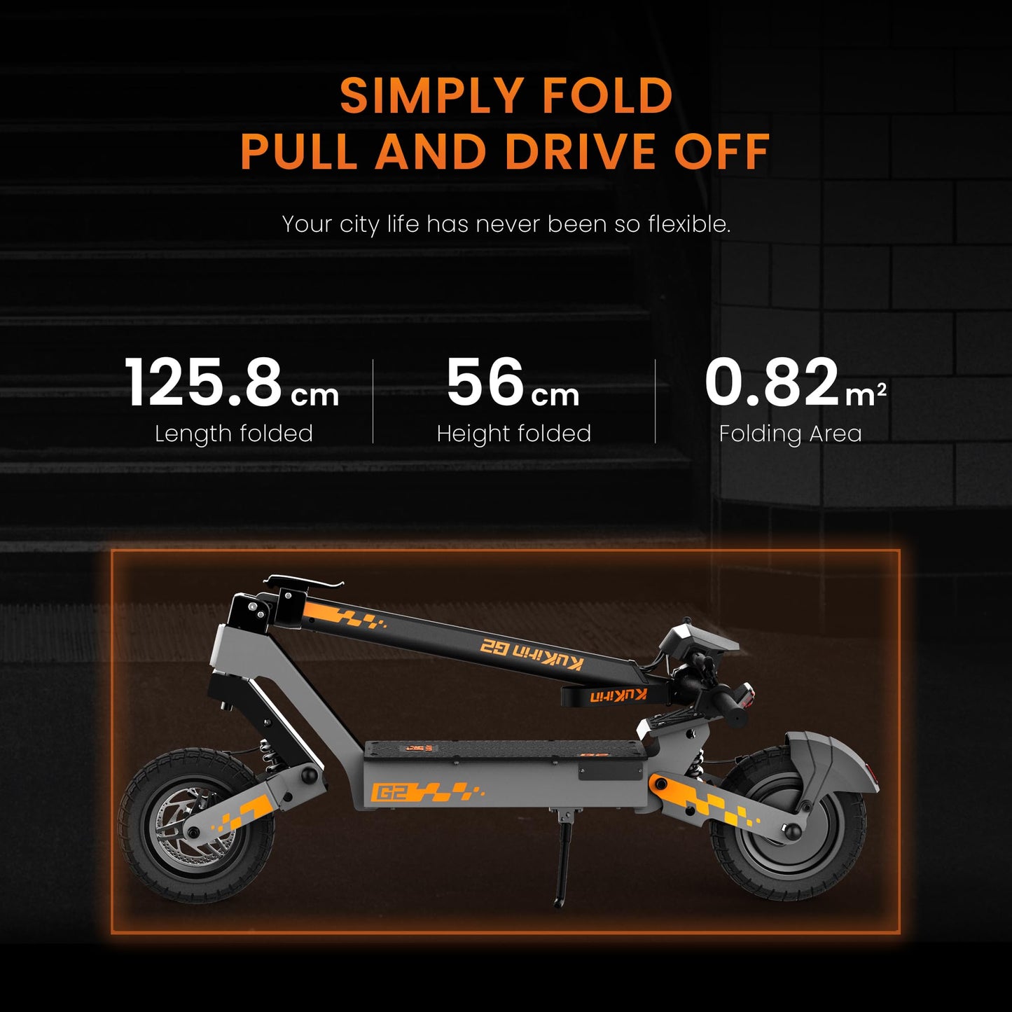 KuKirin G2 Electric scooter - 1200W 45KM/H Strong Motor Drive, 48V 15.6Ah Battery, Up to 55 km Range E Scooter, Dual Suspension, 10 Inch Pneumatic Tyres, LCD Display, IPX4, 3 Riding Modes, Foldable - For Everyday & Leisure
