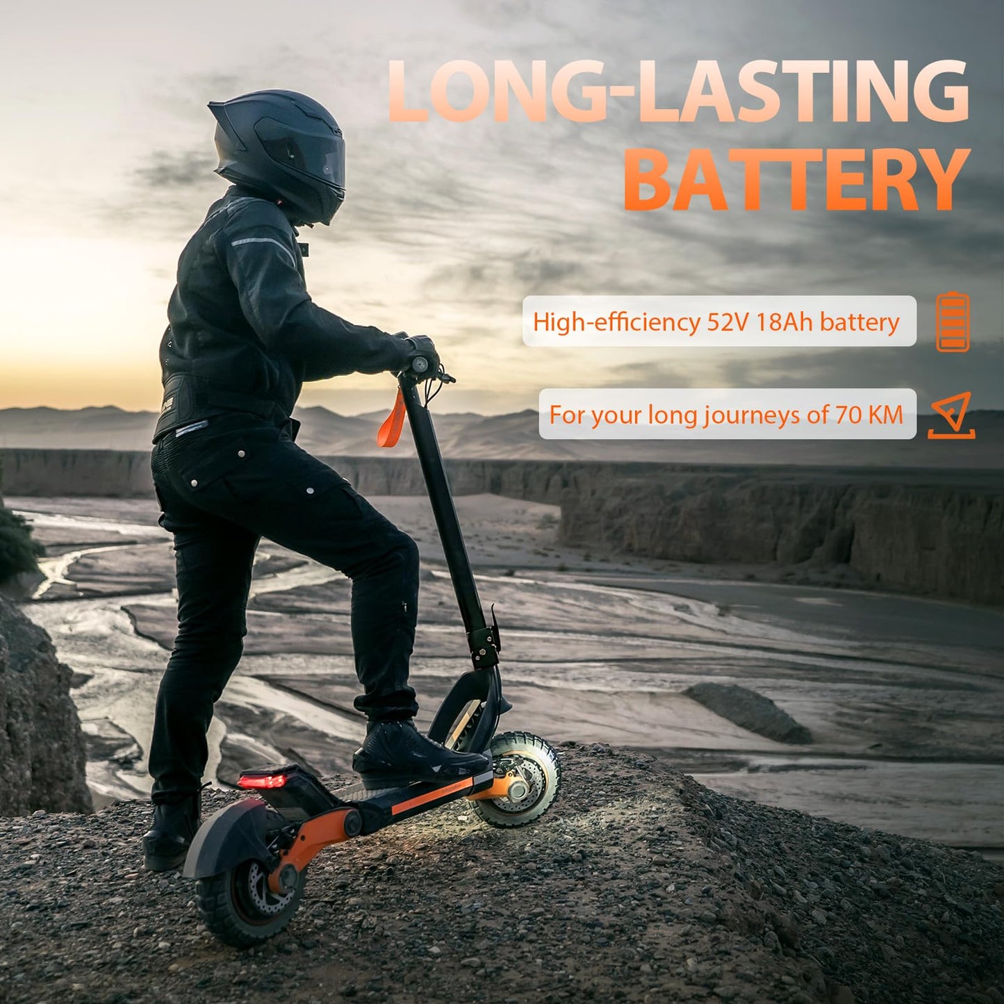 Kukirin G3 Electric Scooter 1200W 50km/h 52V 18Ah E Scooter 70km Range Adult, 6 light system, 10.5 Inch Tyres Folding Electric Vehicle IP54