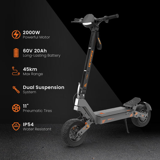 KuKirin G4 Electric Sctoor 2000W Power Motor 70KM/H 60V 20Ah Battery, 75km Range, 11-inch rubber vacuum tyres, front and rear dual disc brakes Electric Vehicles