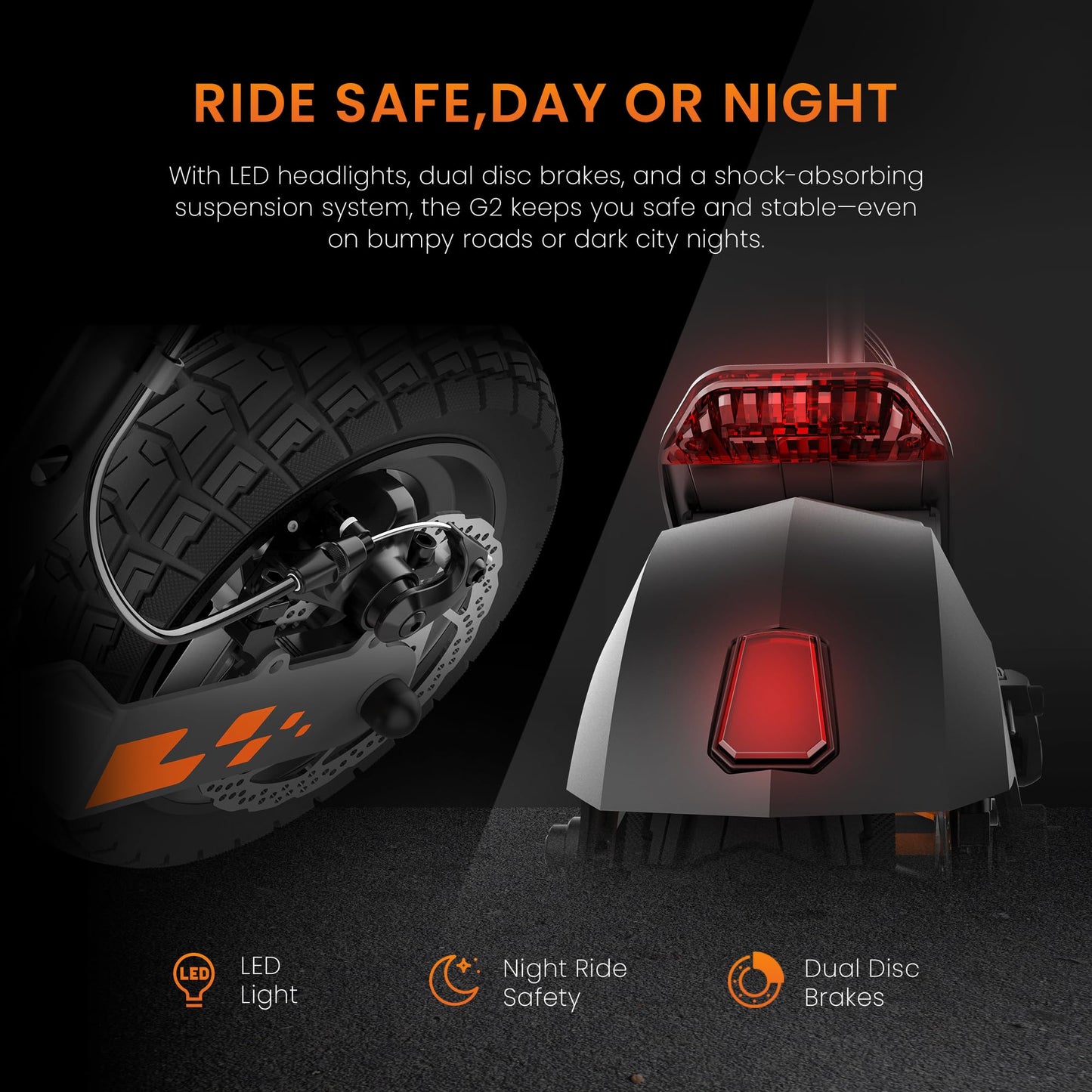 KuKirin G2 Pro Electric scooter, Strong Drive, 45KM/H 48V 15.6Ah 600W Battery, Up to 55 km Range, Dual Suspension E Scooter, 10 Inch Pneumatic Tyres, LCD Display, IPX4, Foldable - For Commuting and Leisure