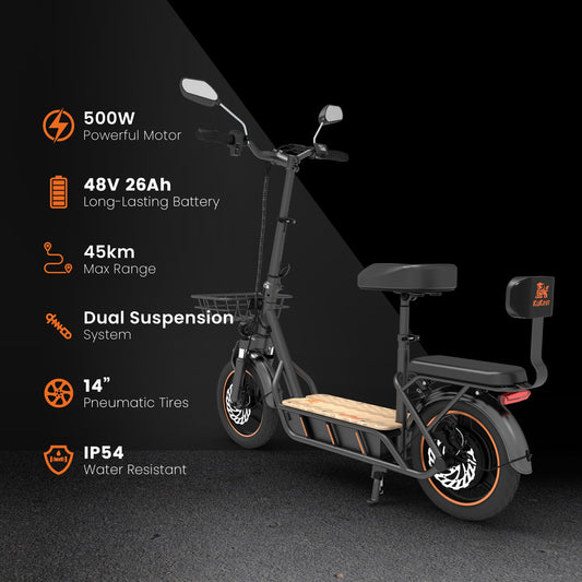 Kukirin C1 PRO Folding Electric Scooter 800W 48V 26AH 45KM/H Max Range 100KM Disc brake
