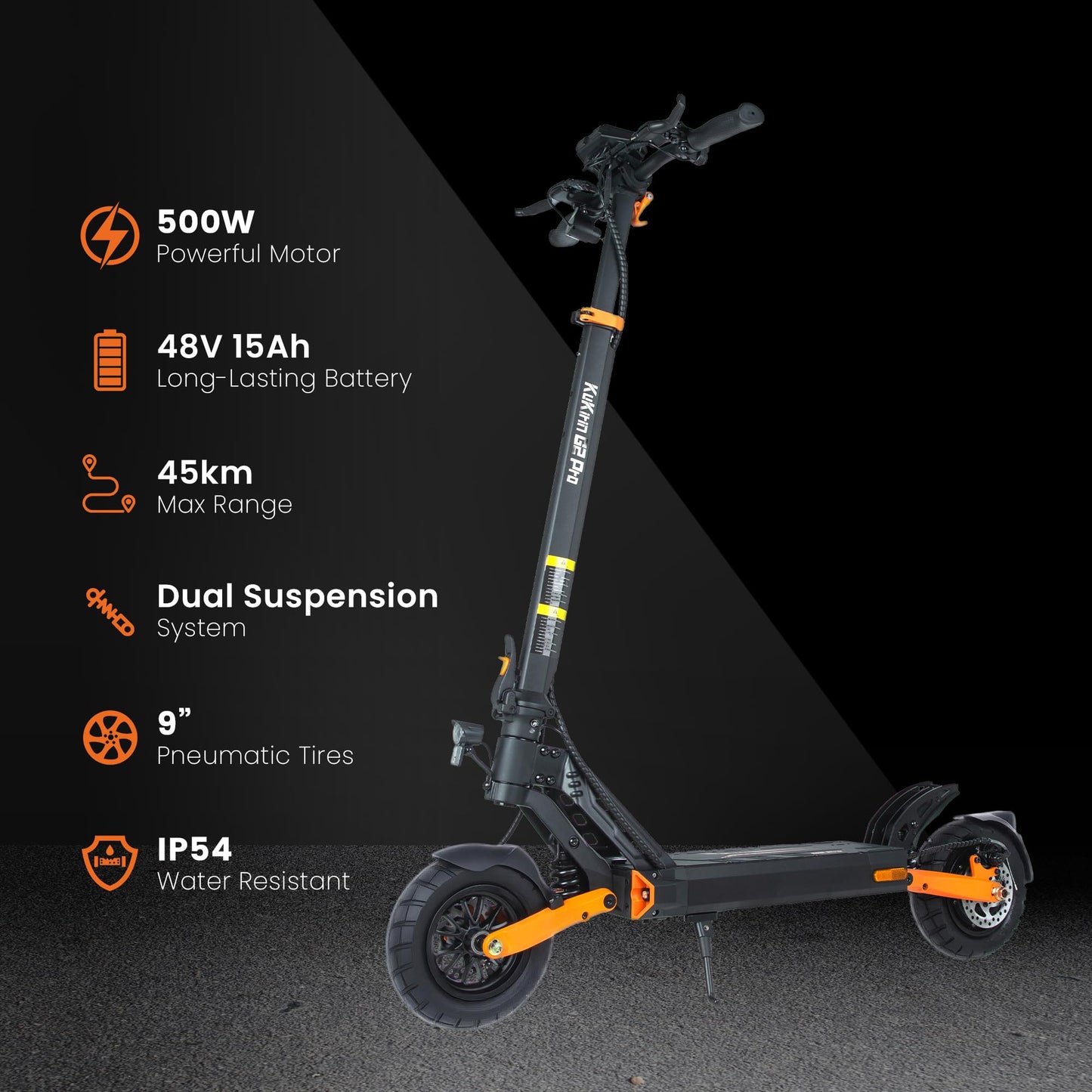 Kukirin G2 MAX Electric scooter 1200W 55KM/H E Scooter 80km Range 48V 20Ah Battery, 10 Inch Pneumatic Tyres E Scooter with LCD Screen Foldable Electric vehicle for Teenagers and Adults