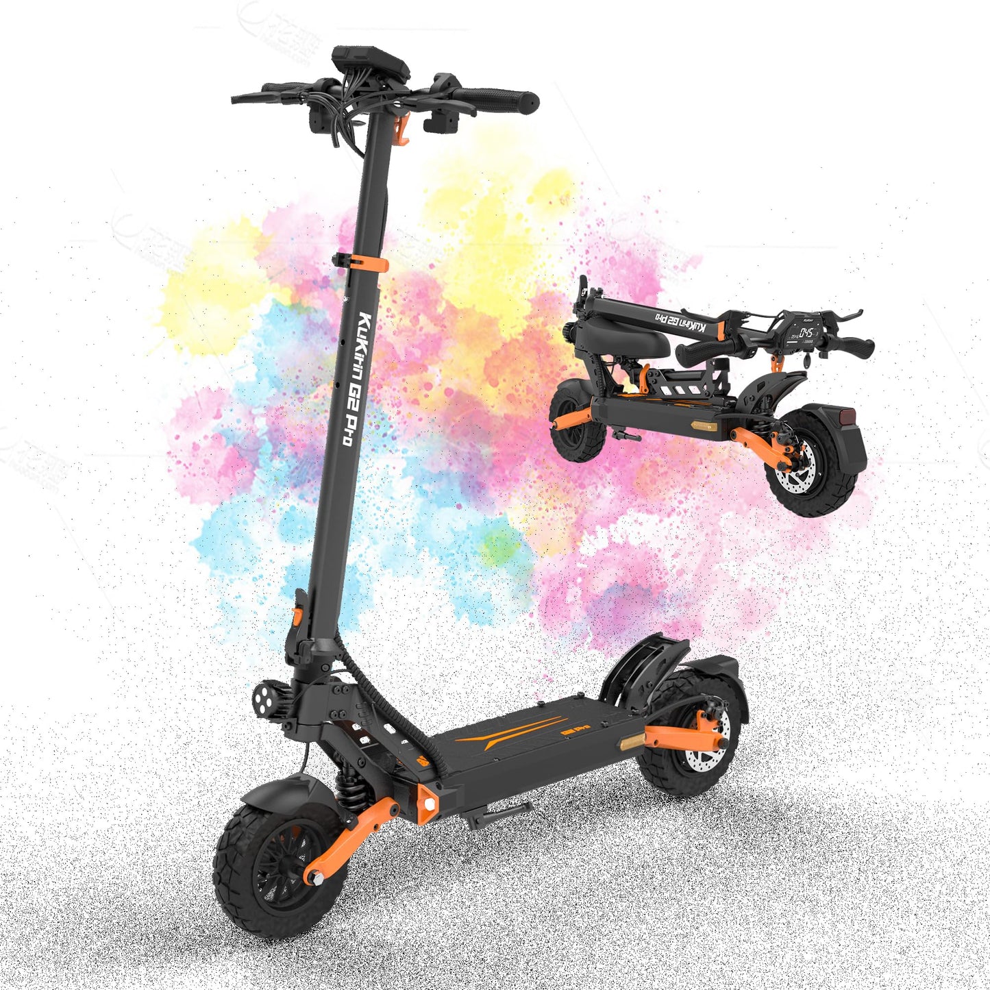 KuKirin G2 Pro Electric scooter, Strong Drive, 45KM/H 48V 15.6Ah 600W Battery, Up to 55 km Range, Dual Suspension E Scooter, 10 Inch Pneumatic Tyres, LCD Display, IPX4, Foldable - For Commuting and Leisure