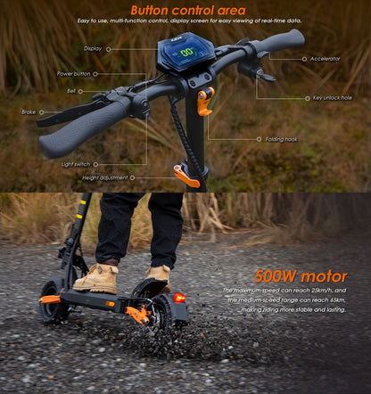 KuKirin G2 Pro (VMP) Folding Electric Vehicles, 500W Motor, 48V 15.6Ah Battery, 9 Inch Vacuum Tire, 25 km/h Max Range 65KM