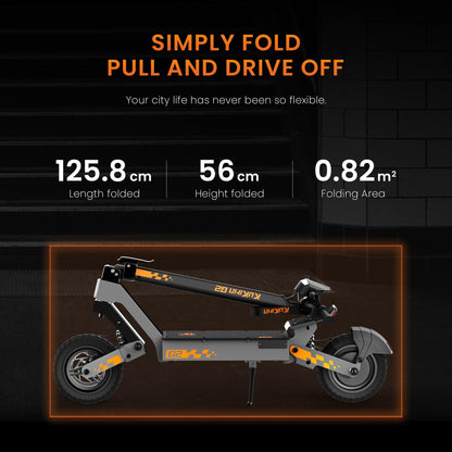 KuKirin G2 Electric scooter - 1200W 45KM/H Strong Motor Drive, 48V 15.6Ah Battery, Up to 55 km Range E Scooter, Dual Suspension, 10 Inch Pneumatic Tyres, LCD Display, IPX4, 3 Riding Modes, Foldable - For Everyday & Leisure